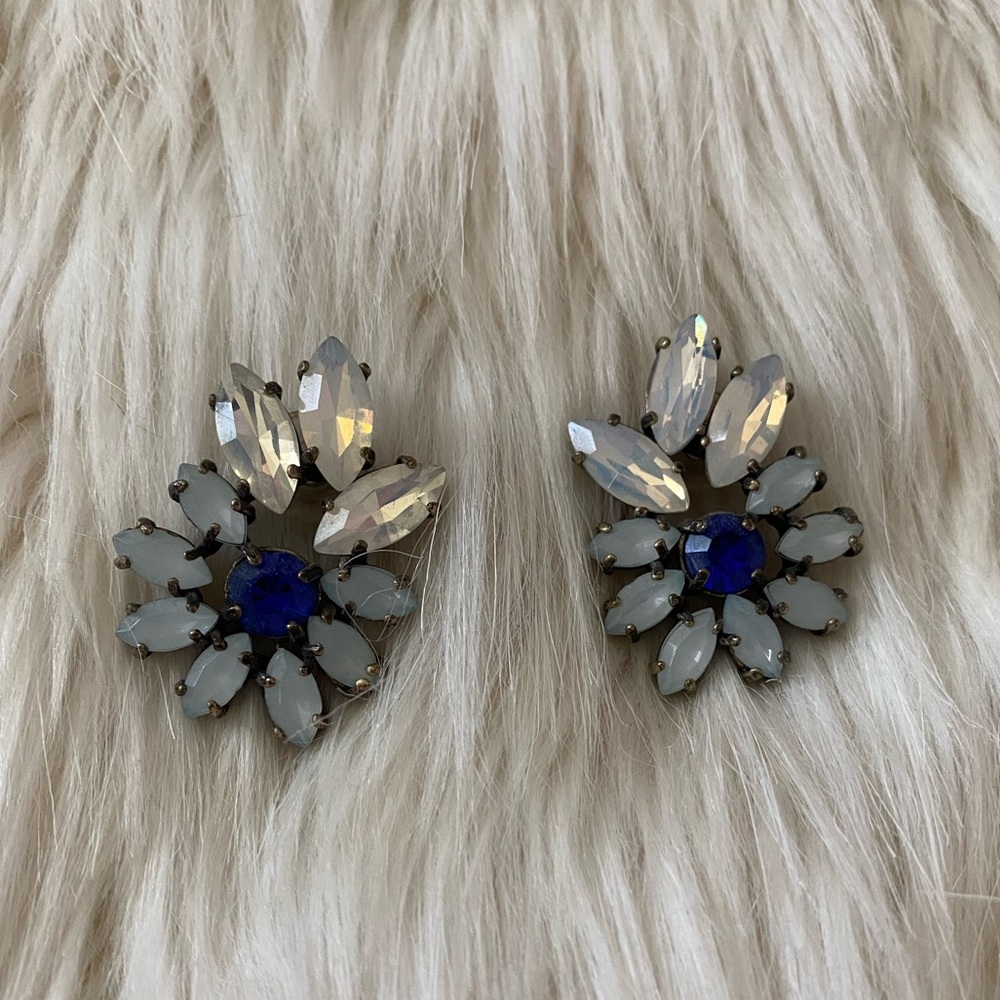 J. Crew blue statement earrings